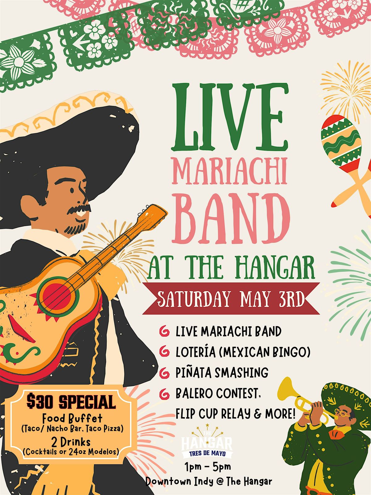 Tres De Mayo (Live Mariachi, Contests, Prizes, $30 Buffet incl 2 Cocktails), 3 May | Event in Indianapolis