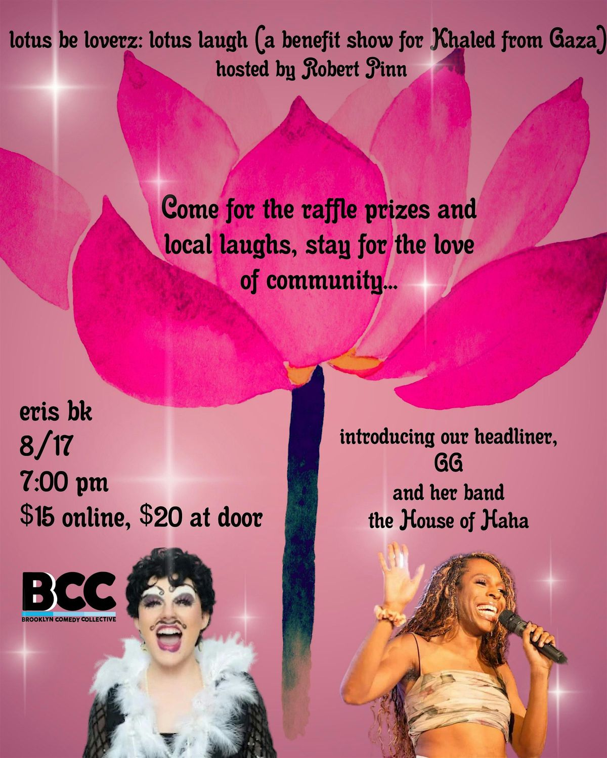 lotus be lovers: lotus laugh (A Benefit Show for Khaled from Gaza), 17 August | Event in Brooklyn | AllEvents