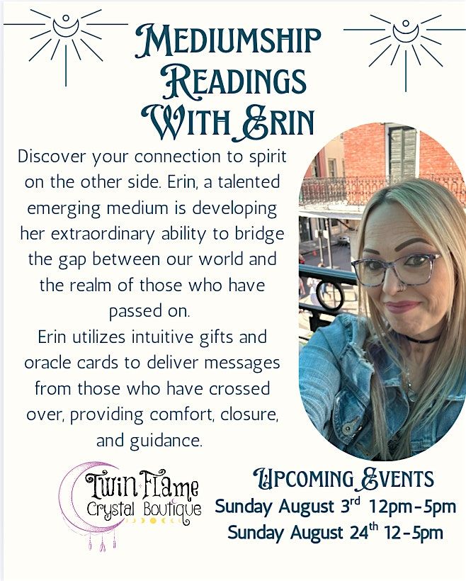 Psychic Medium Readings with Erin, 24 August | Event in Bethpage | AllEvents