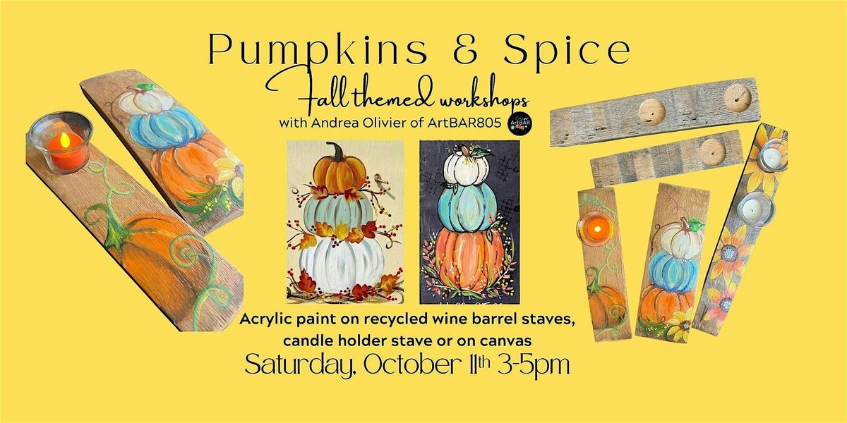 Autumn Acrylic Workshop: Pumpkins on Canvas or Wine Barrel Staves, 11 October | Event in San Luis Obispo | AllEvents