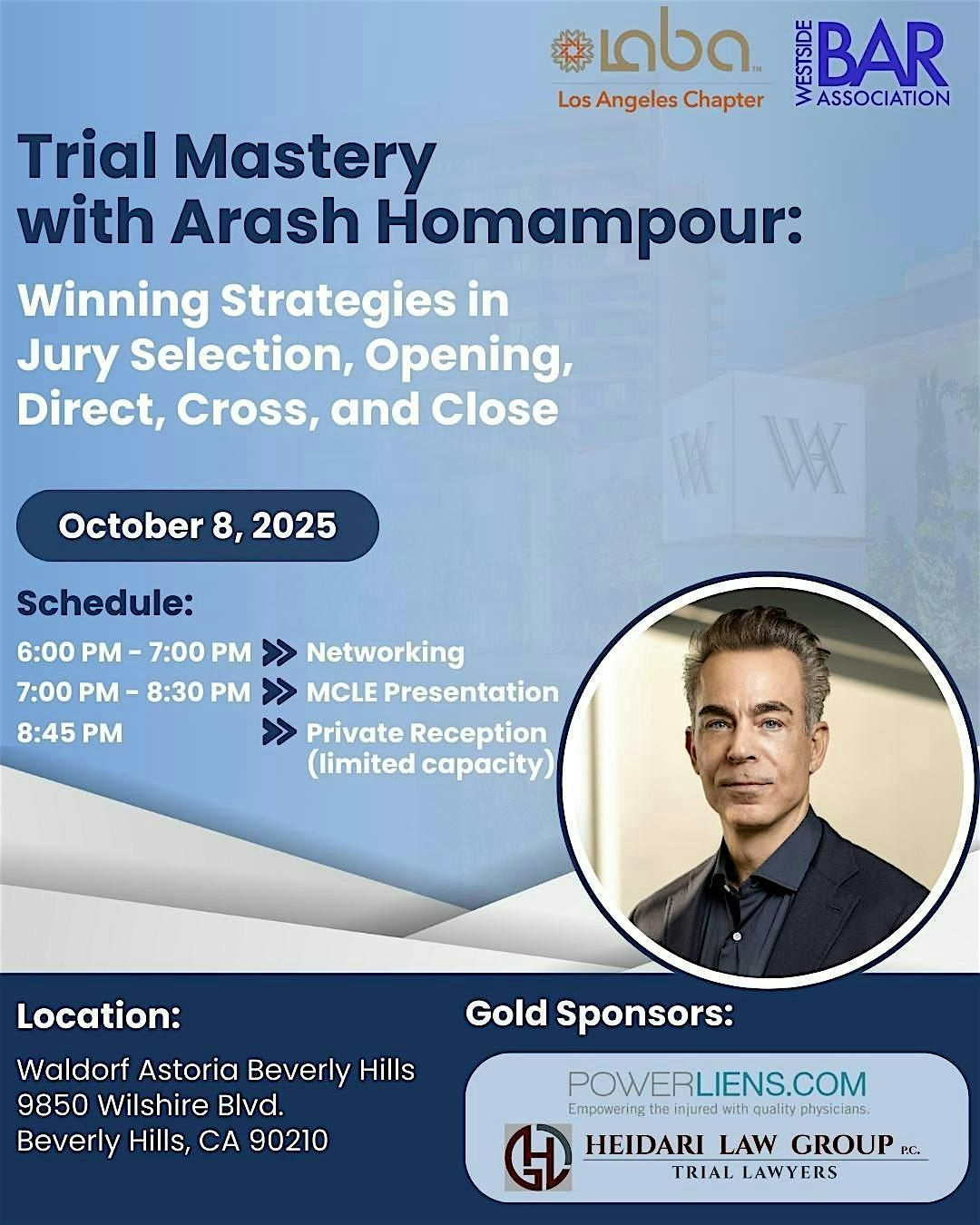 Mastery at Trial (with Arash Homampour), 8 October | Event in Beverly Hills | AllEvents