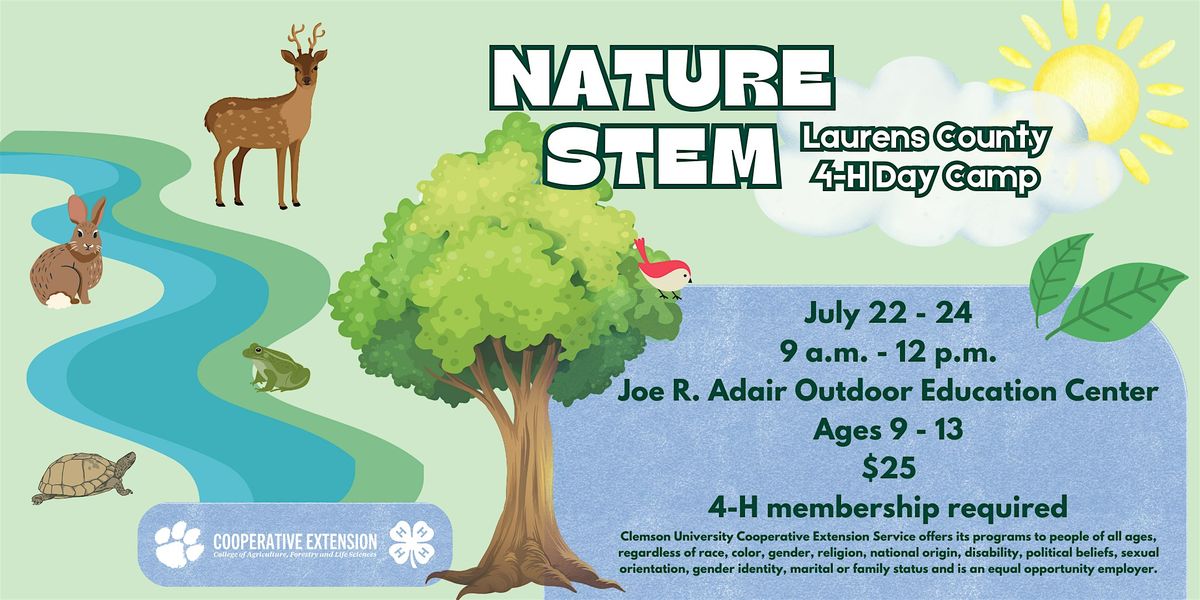 Laurens County Nature STEM- 4-H Day Camp, 22 July | Event in Laurens | AllEvents