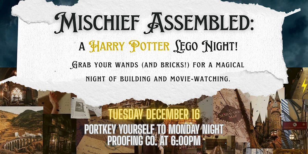 Harry Potter Lego & Puzzle Night @ Monday Night Brewing Proofing Co, KNOX, 16 December | Event in Knoxville