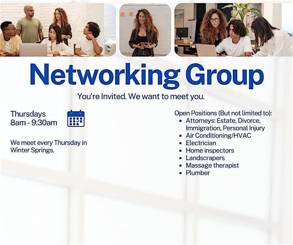 BNI Networking Event - We are expanding our chapter. We want to meet you!, 22 May | Event in Winter Springs