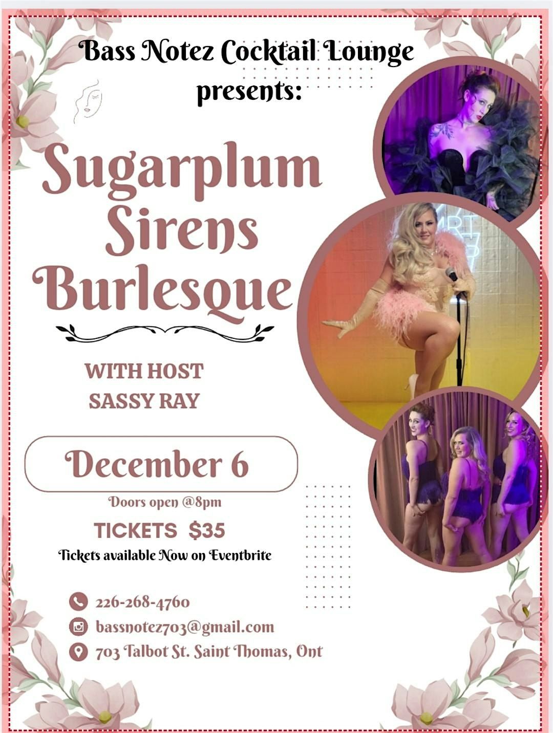 Sugarplum Sirens Burlesque, 6 December | Event in St. Thomas | AllEvents