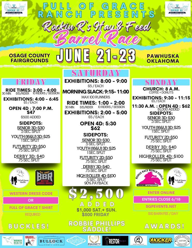 Full of Grace ranch stop 2 2500 added Robbie Phillips saddle, OSAGE