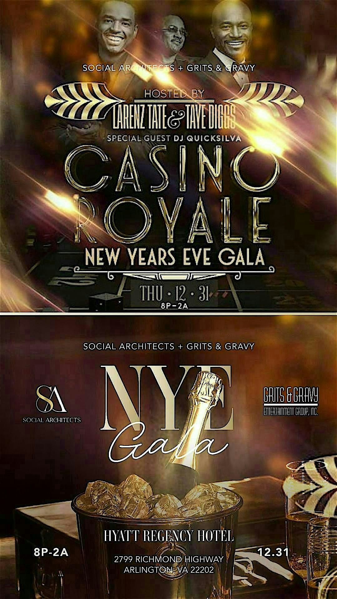 CASINO ROYALE  NYE GALA HOSTED  BY LARENZ TATE AND TAYE DIGGS, 31 December | Event in Arlington | AllEvents
