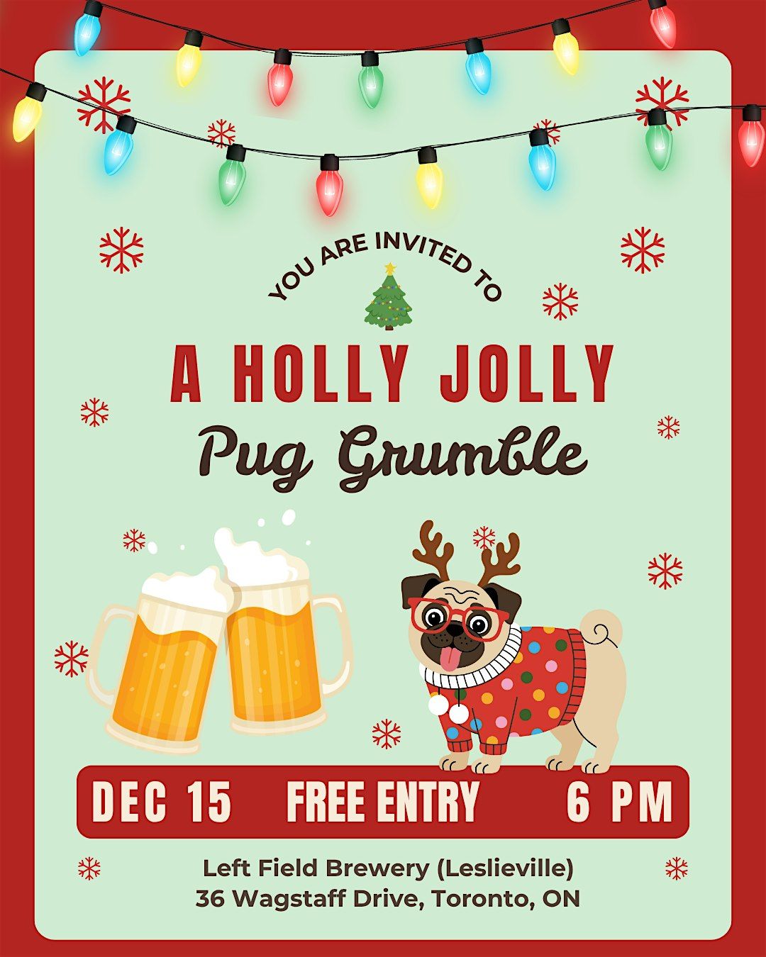 A Holly Jolly Pug Grumble, 15 December | Event in Toronto | AllEvents