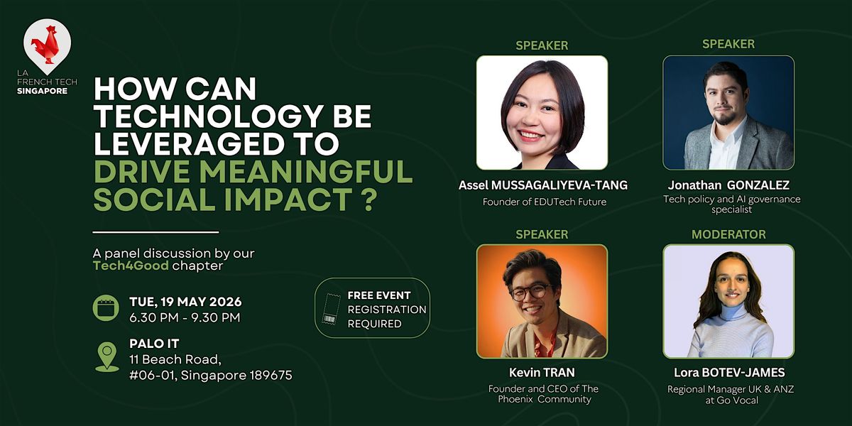 French Tech Talk : Tech4Good, PALO IT Singapore, 19 May 2026 | AllEvents