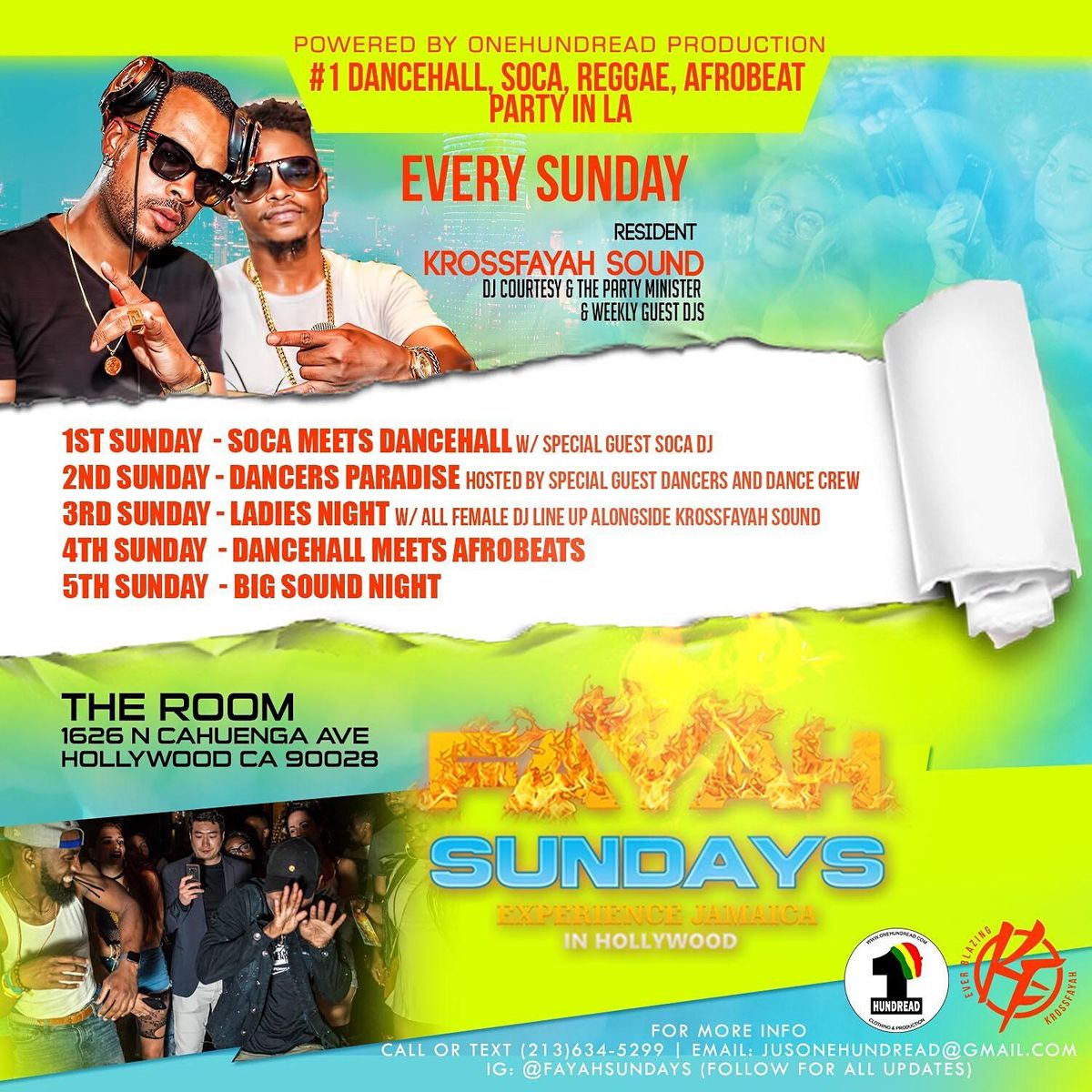 FAYAH SUNDAYS NO.1 DANCEHALL REGGAE SOCA PARTY IN HOLLYWOOD LOS