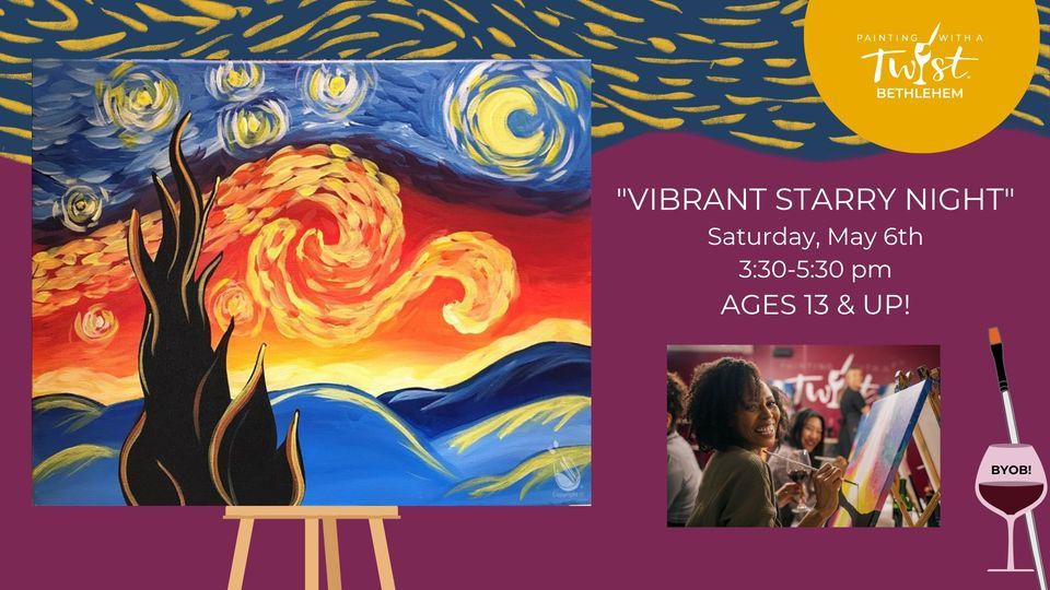 "Vibrant Starry Night" , Painting with a Twist (Bethlehem, PA