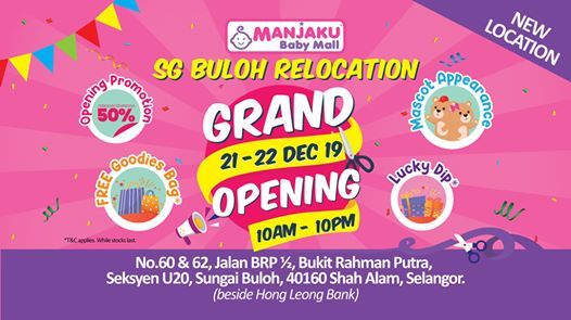 Manjaku Sg Buloh Grand Opening New Location No 60 62 Jalan Brp Bukit Rahman Putra Seksyen U20 Sungai Buloh 40160 Shah Alam Selangor December 21 2019 Allevents In