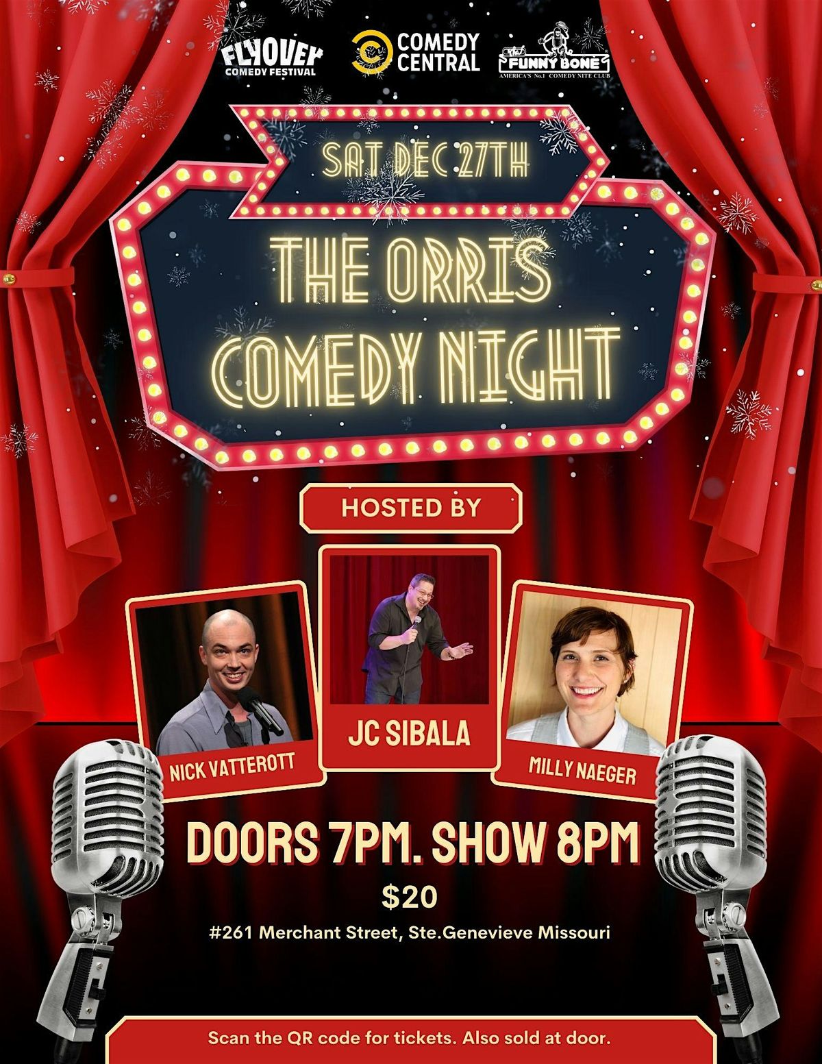 COMEDY AT THE ORRIS DECEMBER, 27 December | Event in Ste. Genevieve | AllEvents