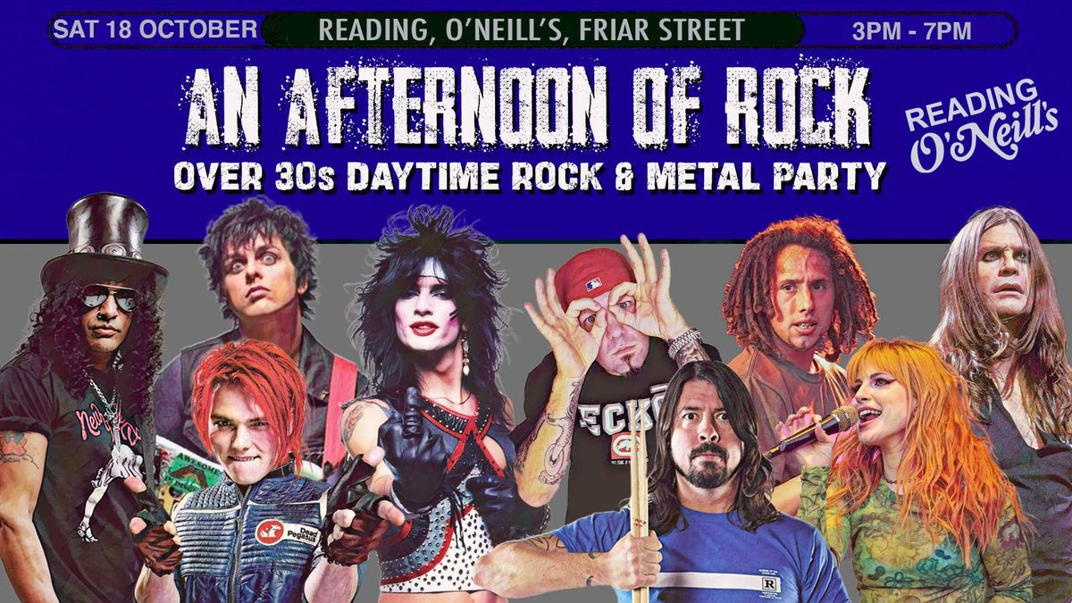 READING An Afternoon of Rock - Rock/Metal for the over 30s: 3pm-7pm, 18th October, 18 October | Event in Reading