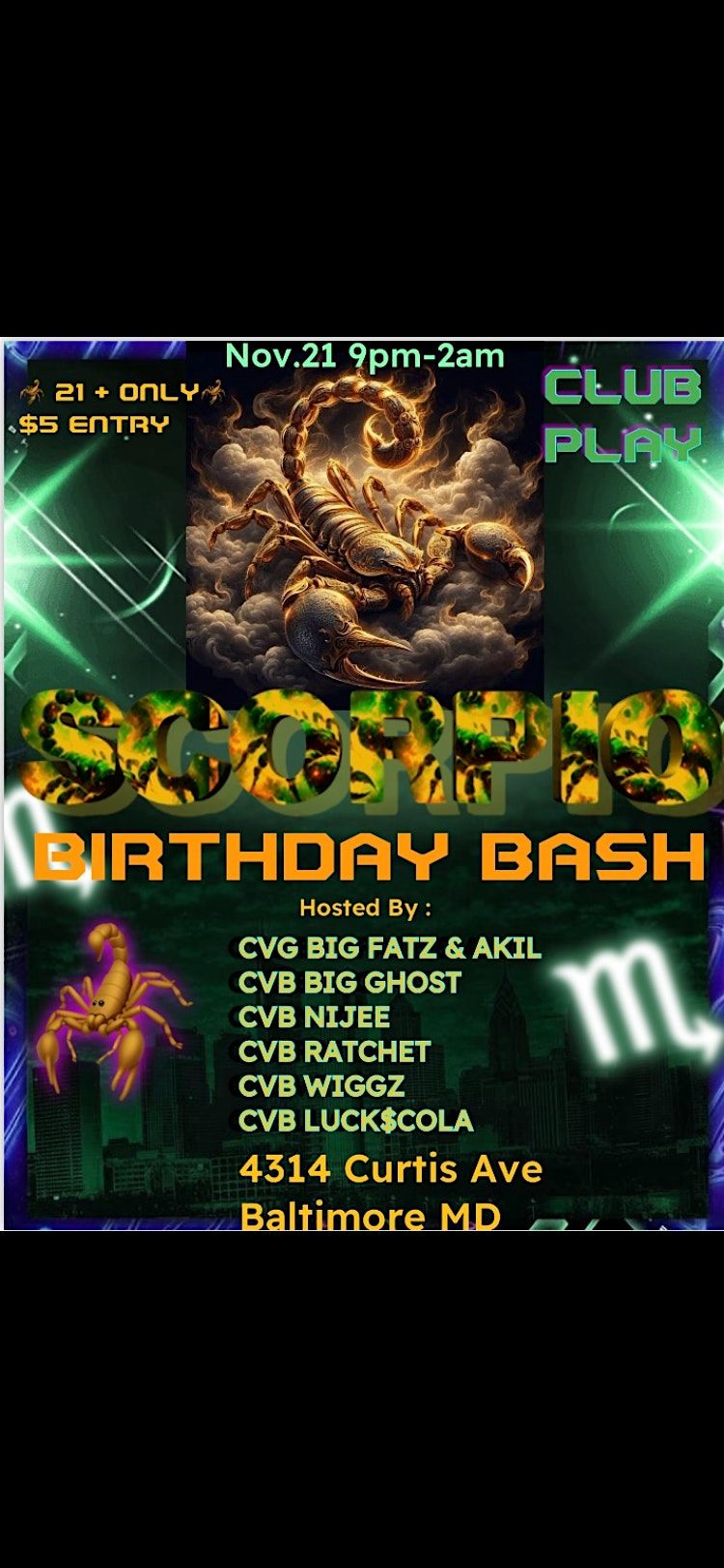 Scorpio Bash | Event in Baltimore | AllEvents