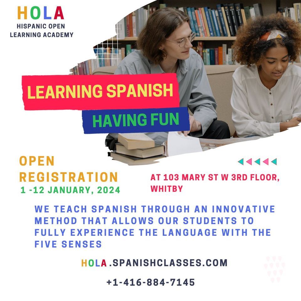 Spanish classes in Down Town Whitby, 103 Mary St W 3rd Floor, Whitby