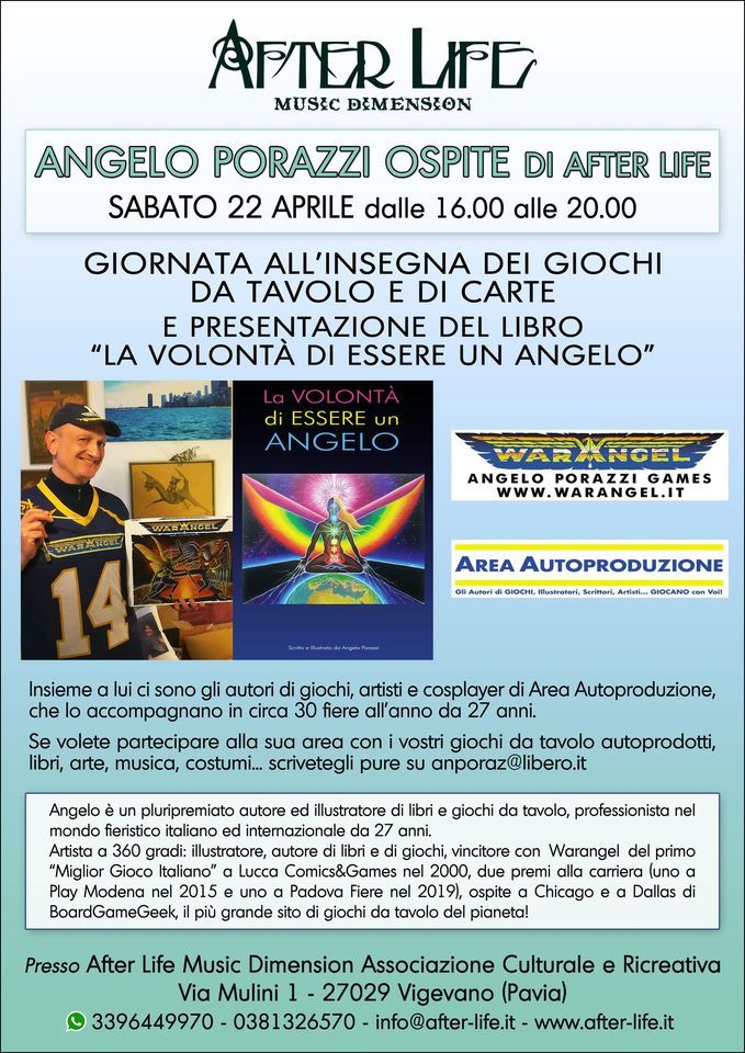 Giochi da tavolo e di carte e presentazione libro con Angelo Porazzi