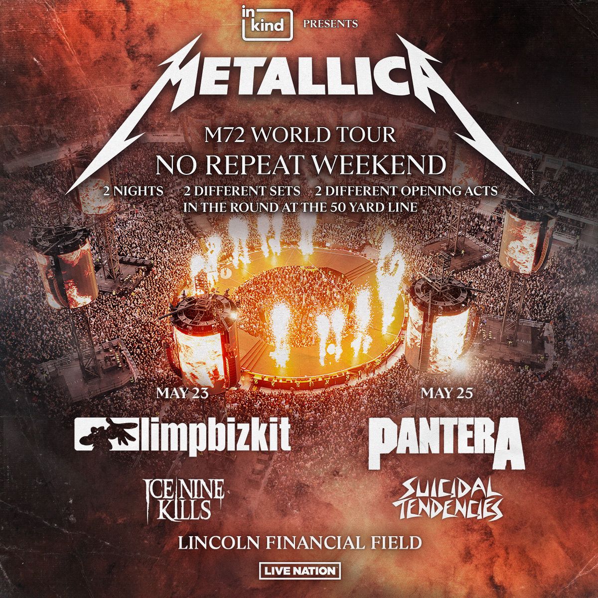 Metallica  Limp Bizkit  Ice Nine Kills  Pantera & Suicidal Tendencies - 2 Day Pass, 19 June | AllEvents