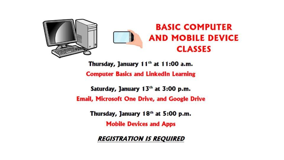 Computer Class: Computer Basics and LinkedIn Learning, St. Marys ...