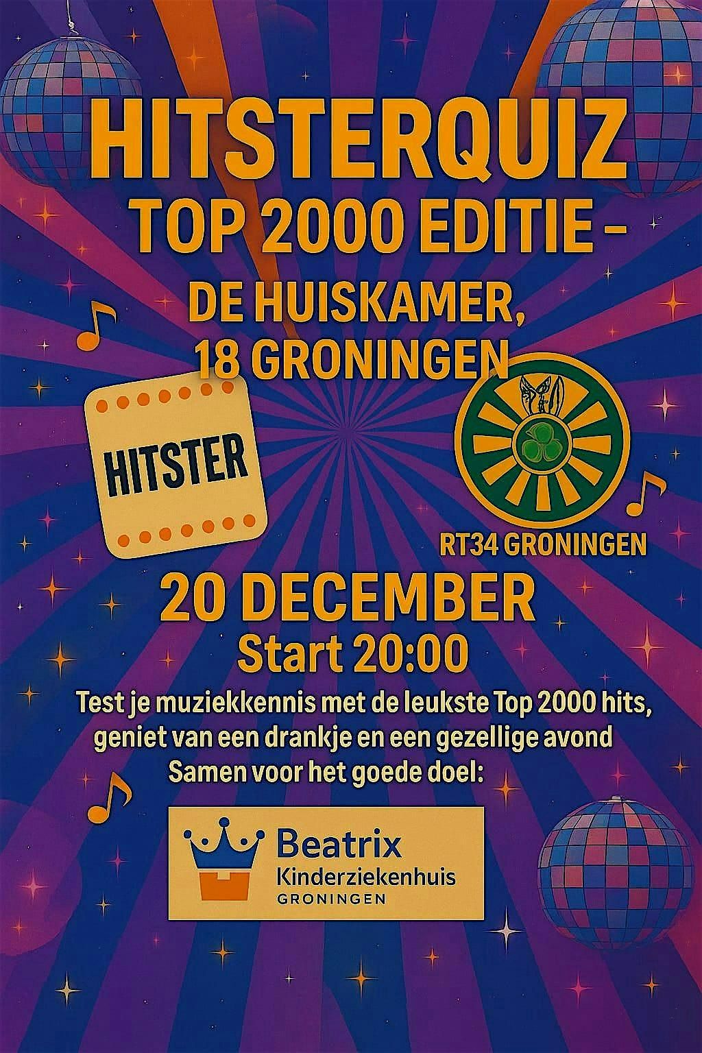 Hitsterquiz - Top 2000  editie, 20 December | Event in Groningen | AllEvents