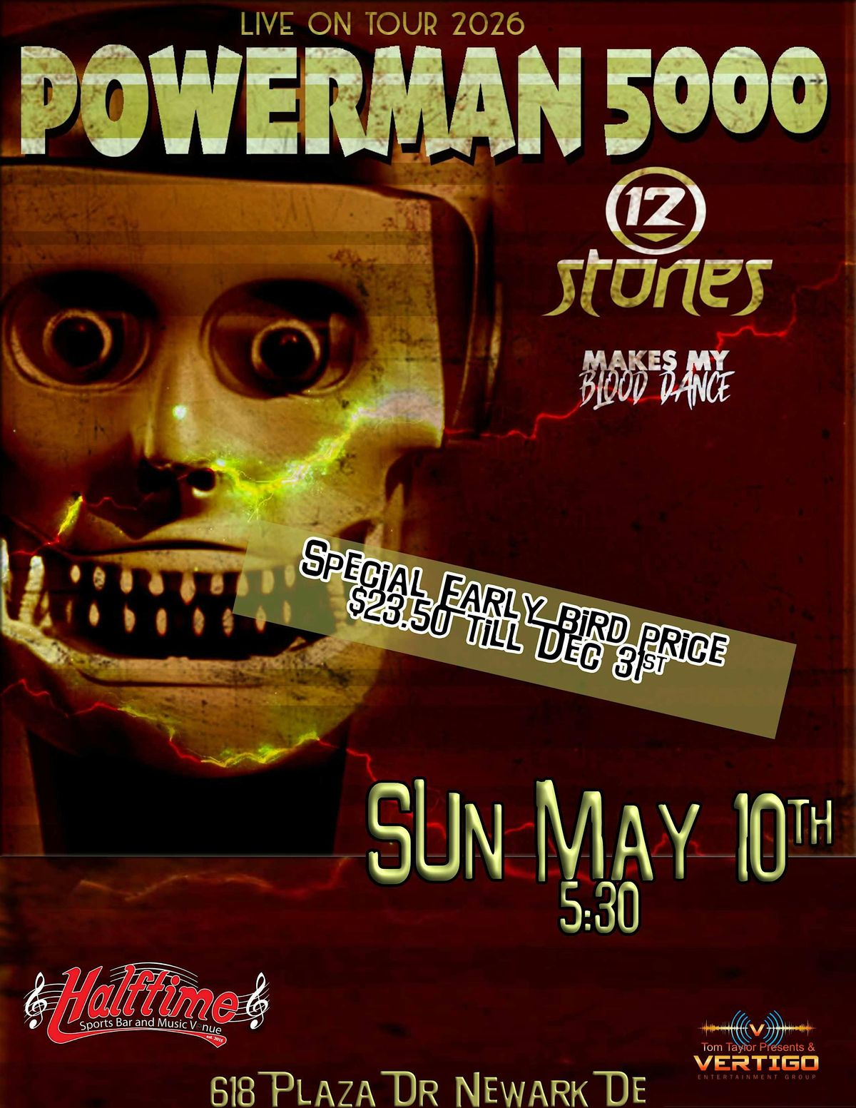 POWERMAN 5000 with 12 Stones and More at HALFTIME in DE, 10 May | Event in Newark | AllEvents