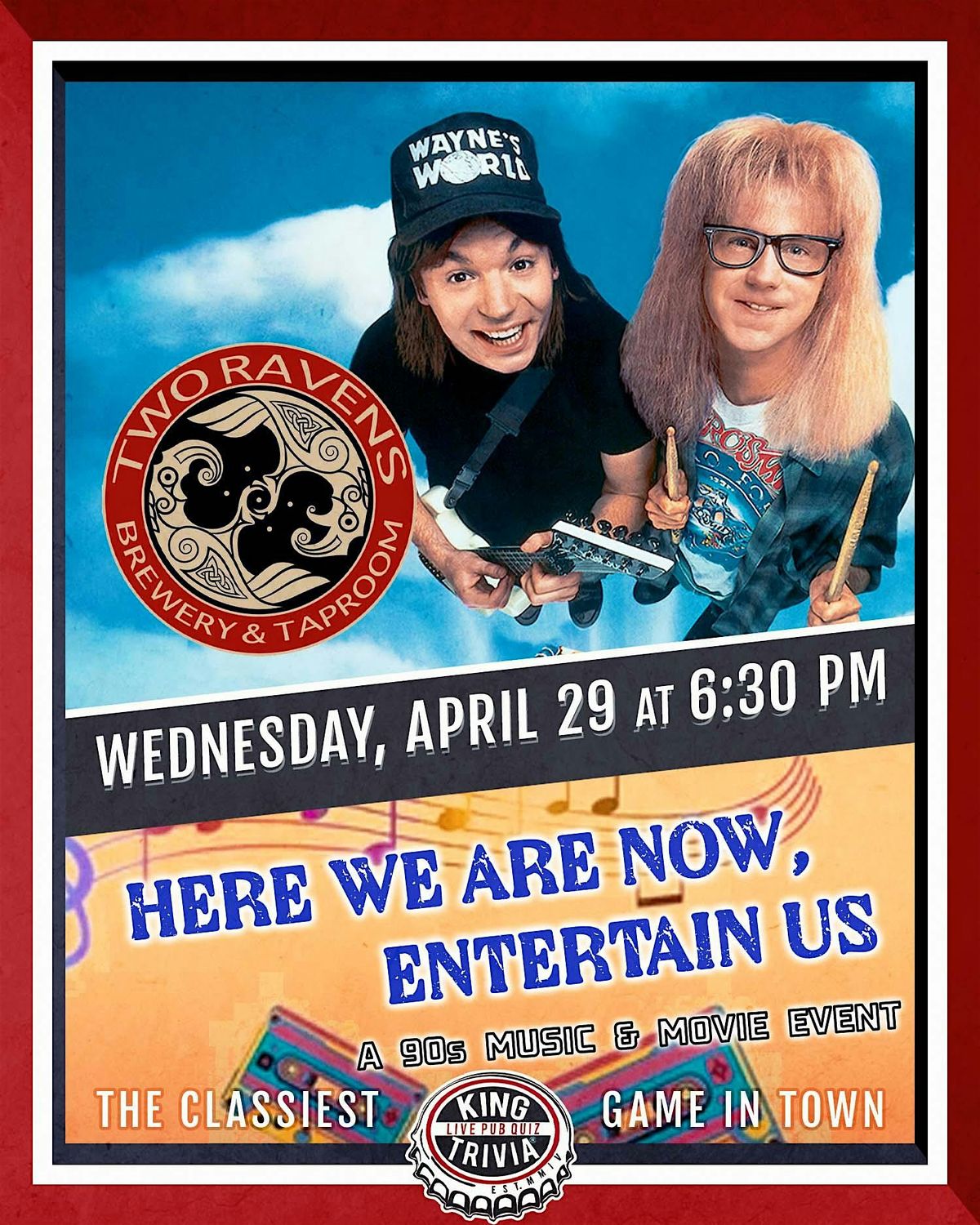 90's Music and Movies trivia night at Two Ravens Brewery