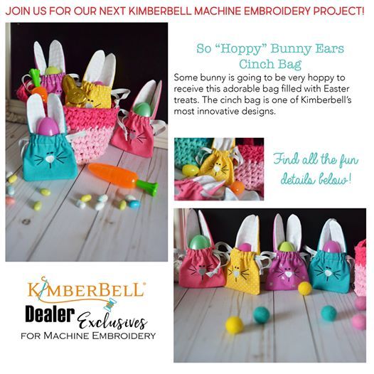 Kimberbell Make & Take Day: So "Happy" Bunny Ears Cinch Bag, Ann's Sew