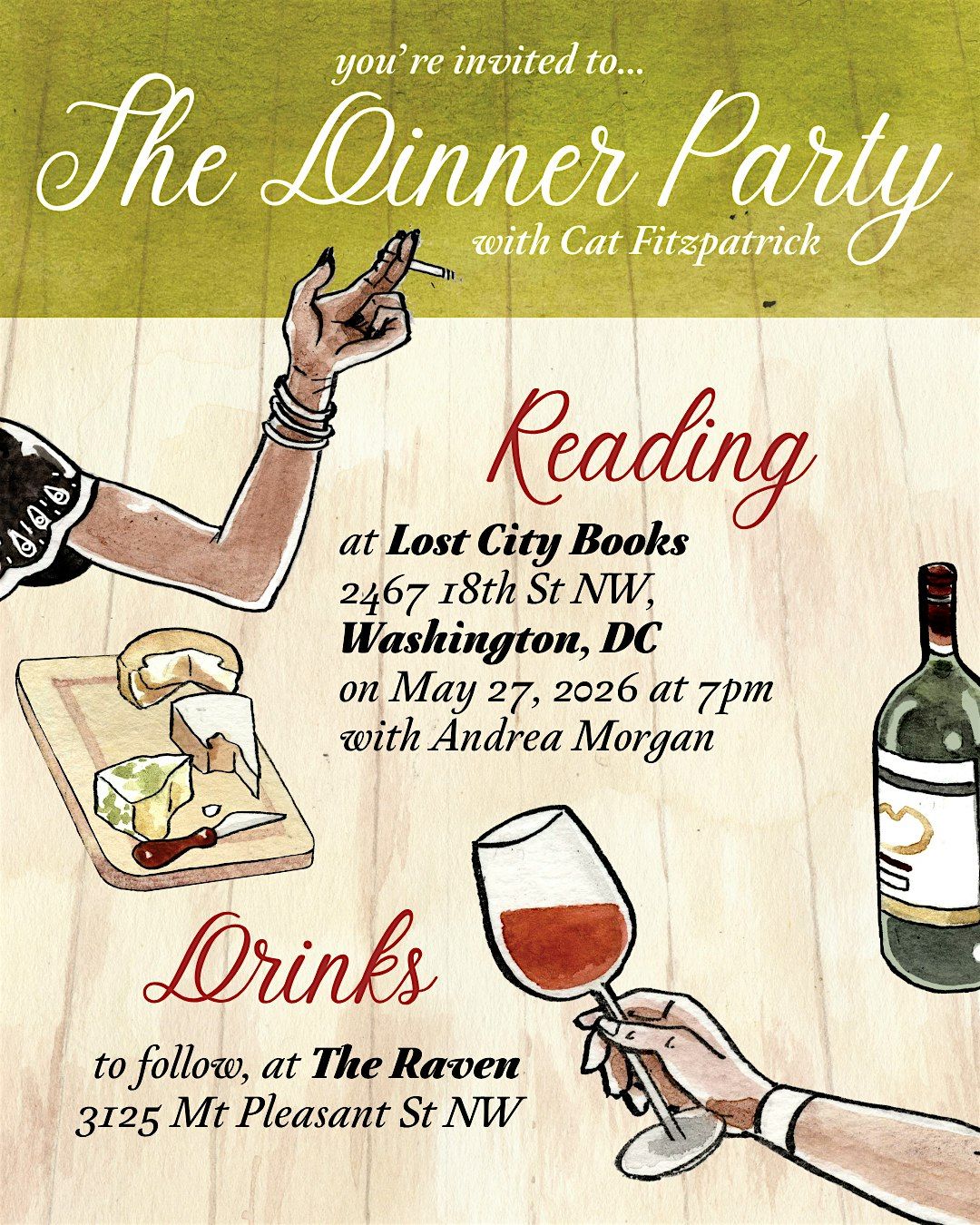 The Dinner Party by Cat Fitzpatrick, Lost City Books, Washington, 27 ...