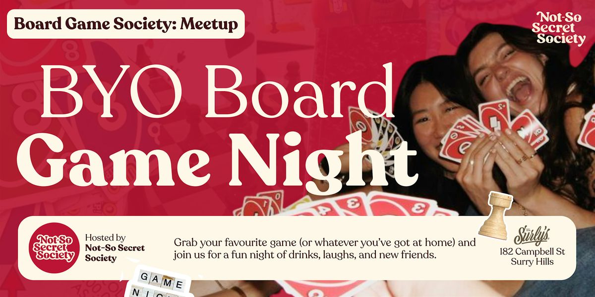 Bring a Board Game Night 19th Dec | Not-So Secret Society, 19 December | Event in Surry Hills | AllEvents