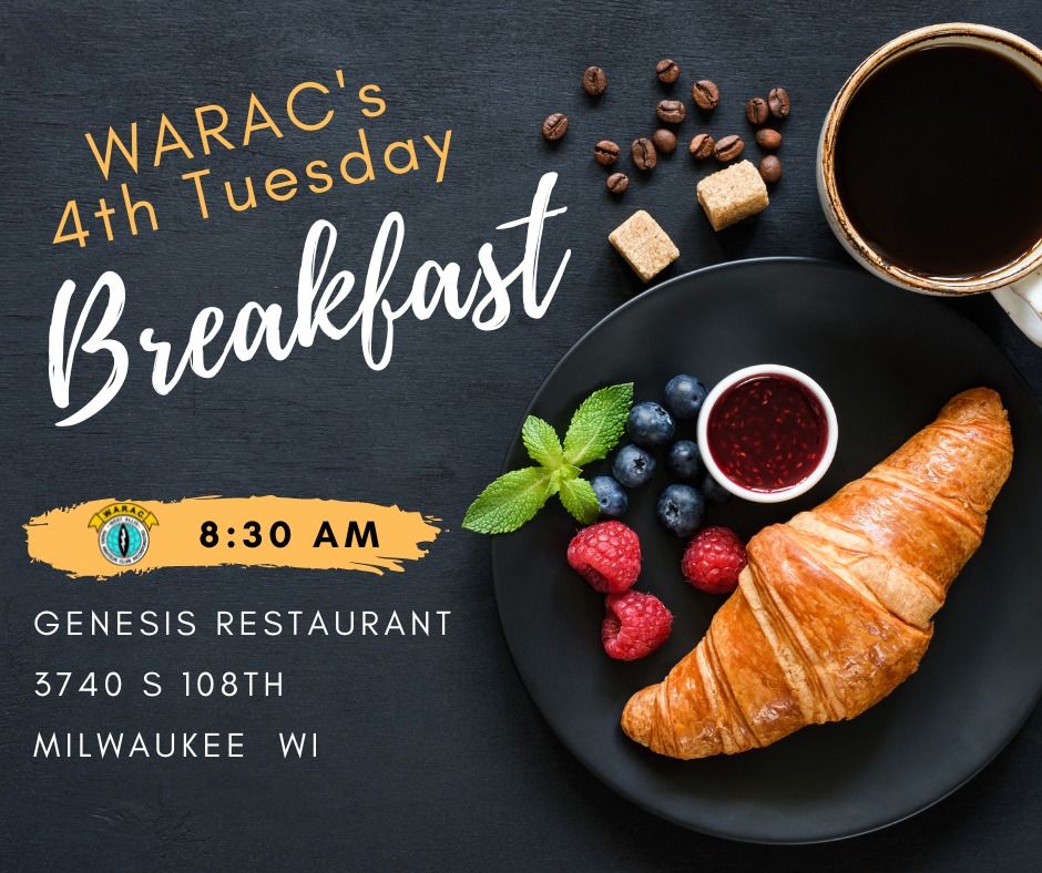 WARACs 4th Tuesday Breakfast, Genesis Family Restaurant, Elm Grove, 26 September 2023 AllEvents.in