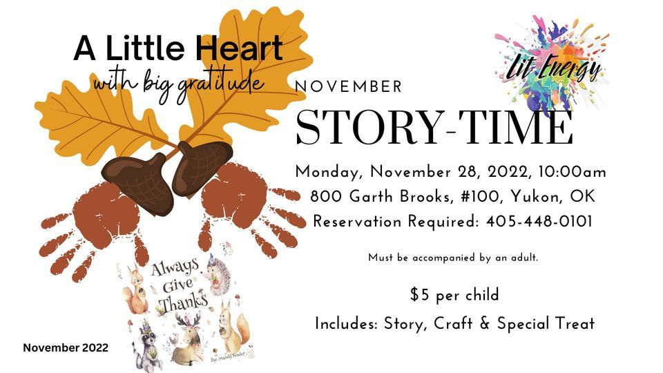 Lit Energy StoryTime, LIT Energy, Yukon, 28 November 2022 AllEvents.in