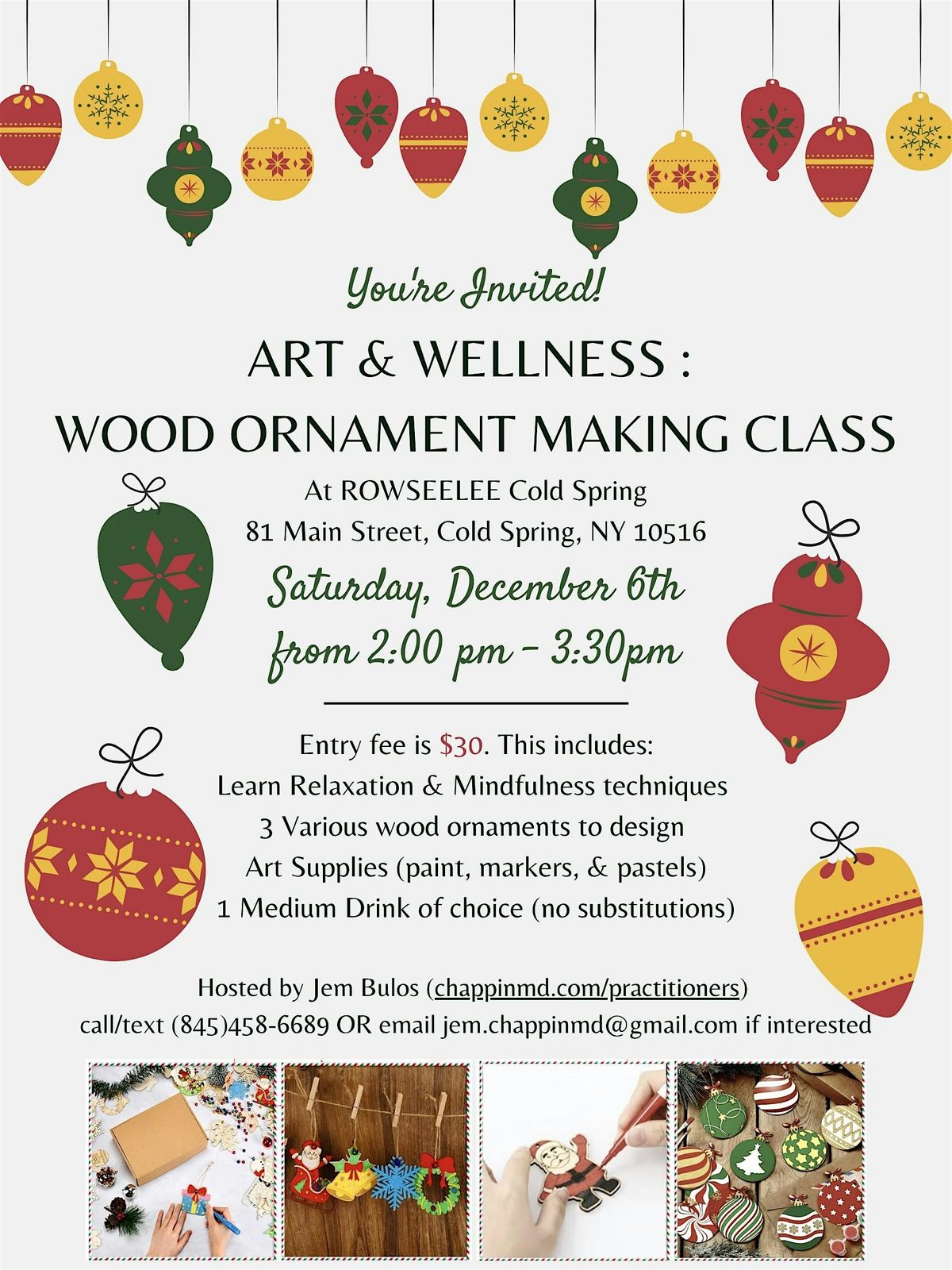 Art & Sip - Design a Festive Wood Ornament, 6 December | Event in Cold Spring | AllEvents
