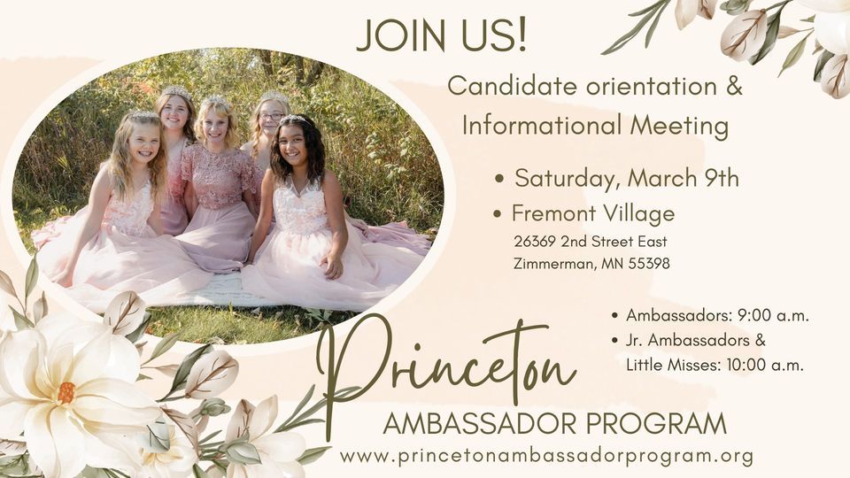 Princeton Ambassador Program Candidacy Orientation/Informational