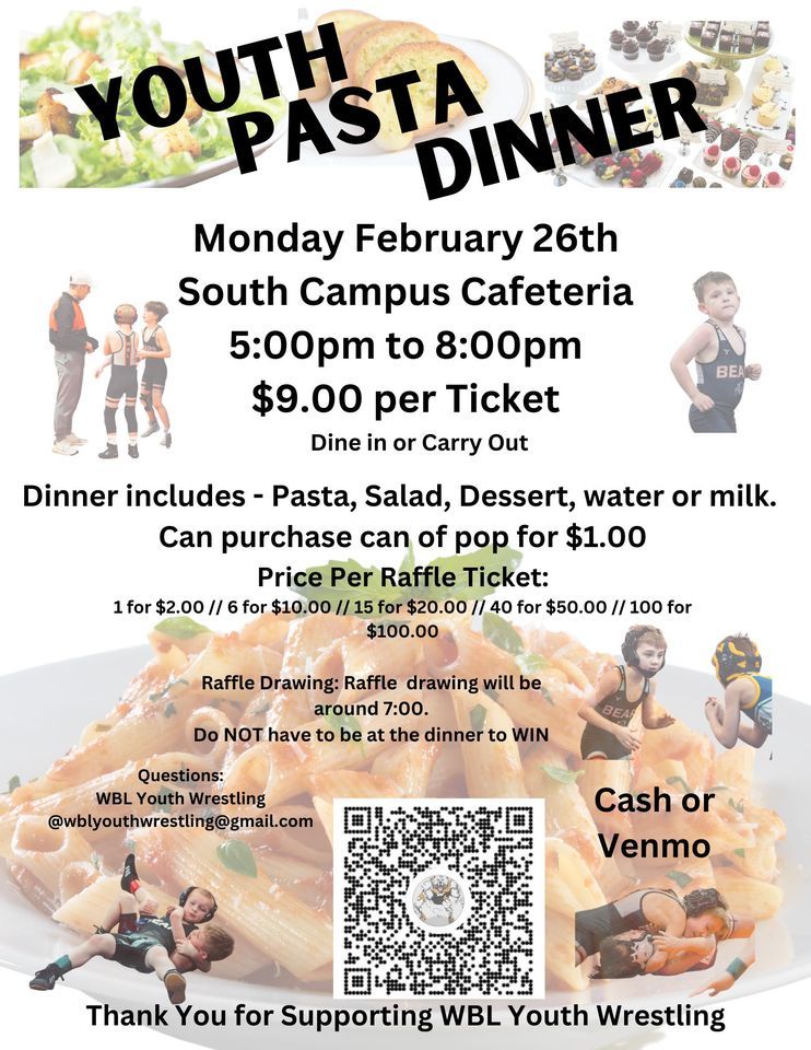 WBL Youth Wrestling Pasta Dinner, White Bear Lake Area High School