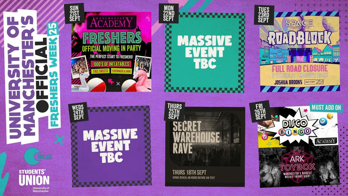UNIVERSITY OF MANCHESTER'S OFFICIAL All Access Freshers Wristband 2025 🎟️, 21 September | Event in Manchester