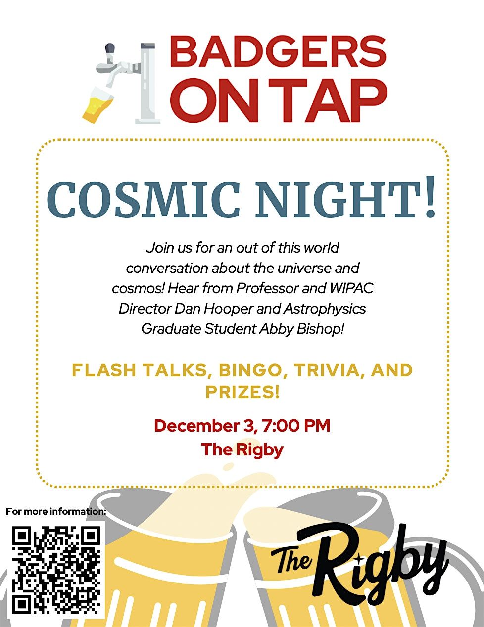 Badgers on Tap: Cosmic Addition, 3 December | Event in Madison | AllEvents