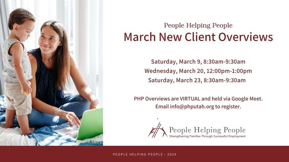 People Helping People New Client Program Overview, Online event, Salt ...