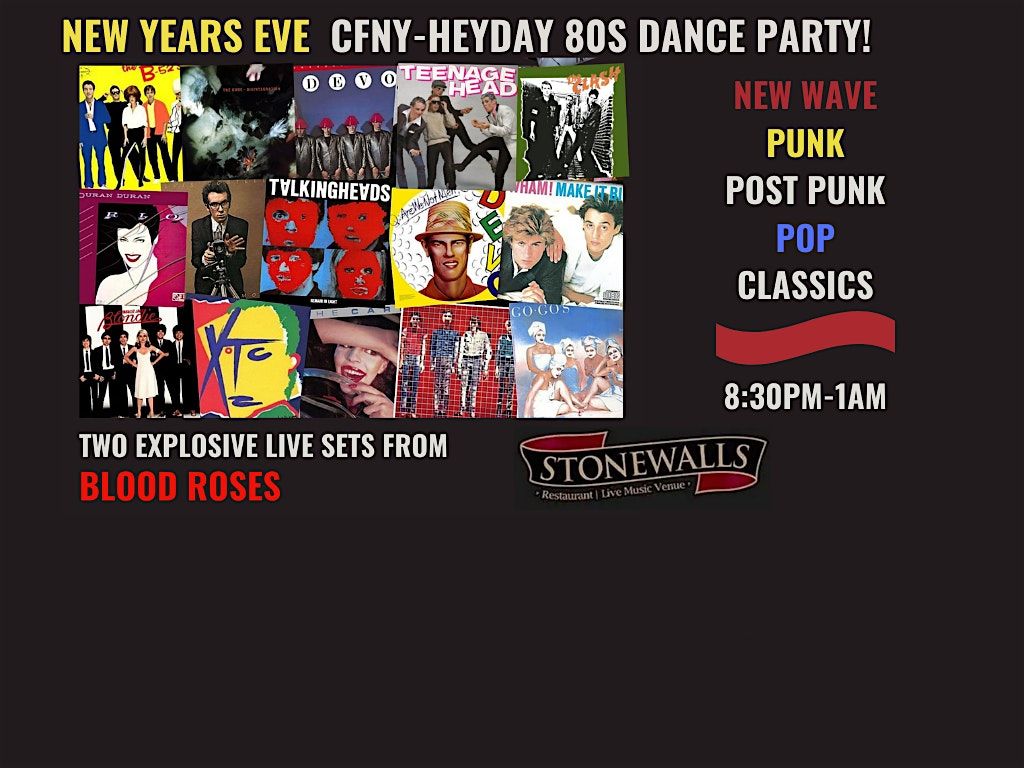 BLOOD ROSES, NYE CFNY 80s Dance Party! DJ & Band. NewWave/Punk/Pop Classics, 31 December | Event in Hamilton