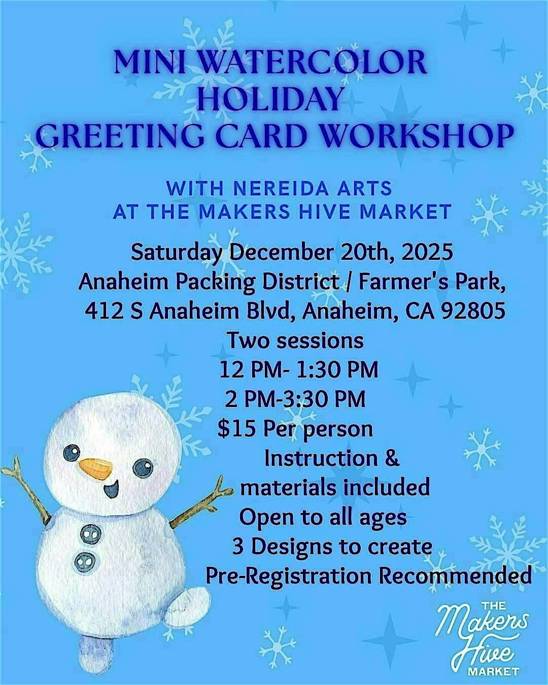 Mini Watercolor Holiday Greeting Card Workshop, 20 December | Event in Anaheim | AllEvents