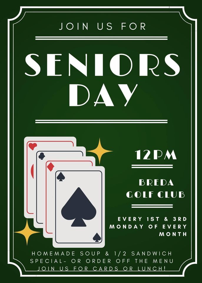 1st & 3rd Mondays Seniors Day , Breda Golf Club, January 15 2024