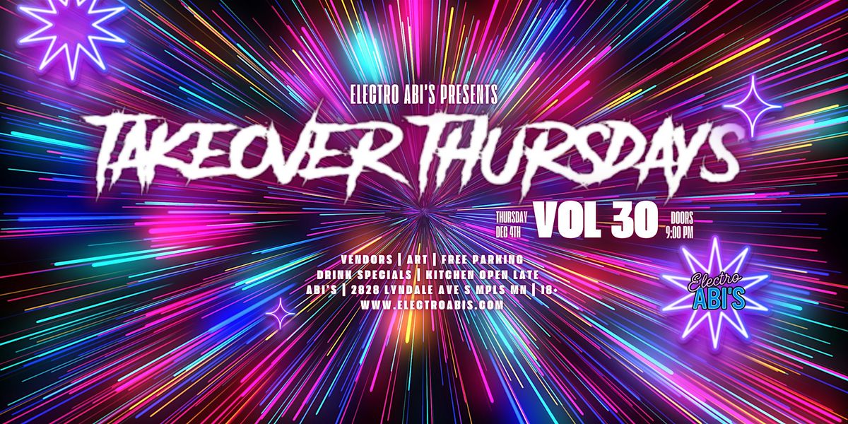TAKEOVER THURSDAYS: VOL 30, 4 December | Event in Minneapolis | AllEvents