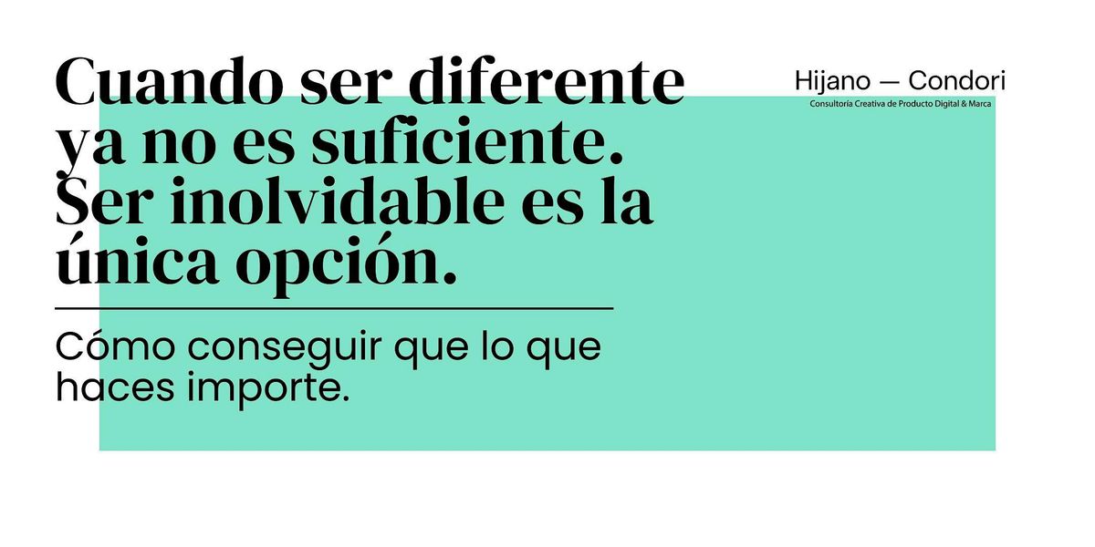 Cuando ser diferente no es suficiente. Ser inolvidable es la única opción, 26 November | Event in Málaga