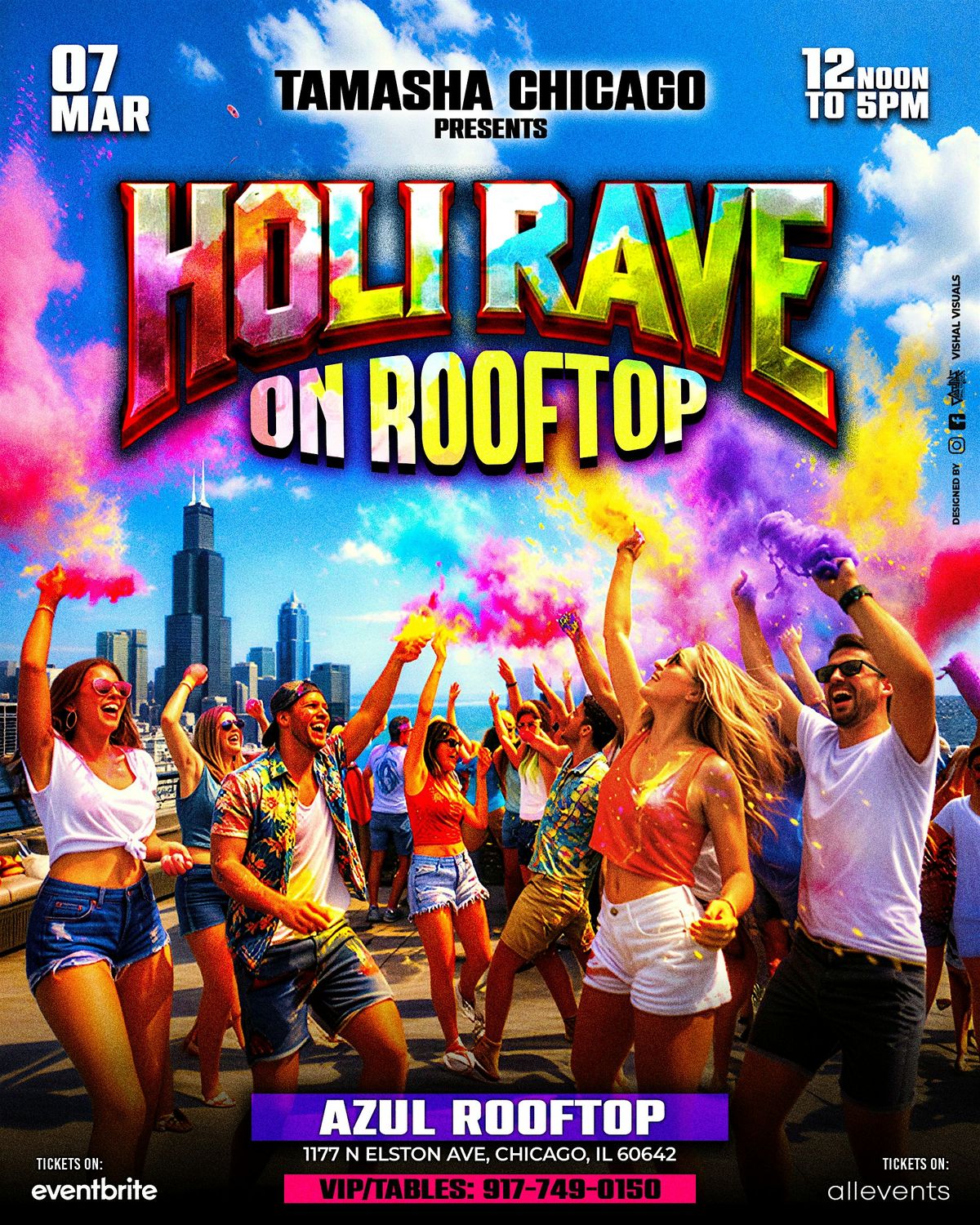 CHICAGO HOLI RAVE 2026- A COLOR FEST @AZUL ROOFTOP