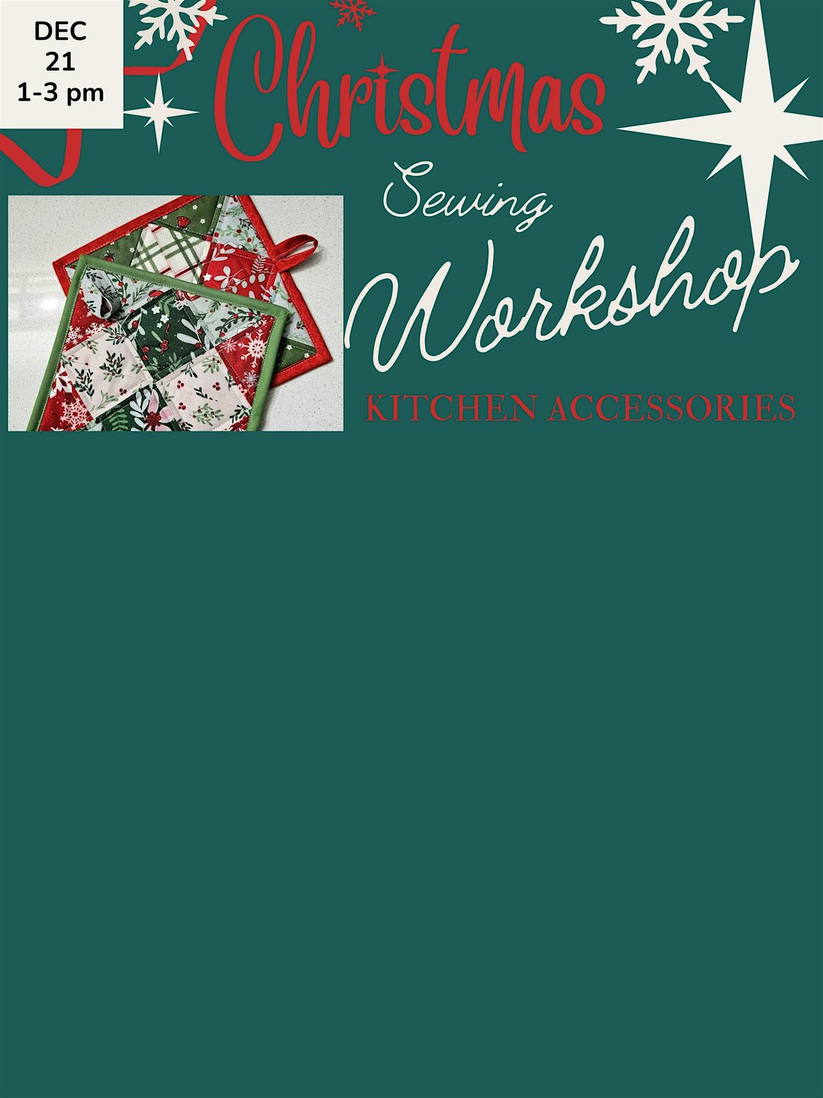 Christmas Sewing Kitchen Accessories Workshop, 21 December | Event in Burbank | AllEvents