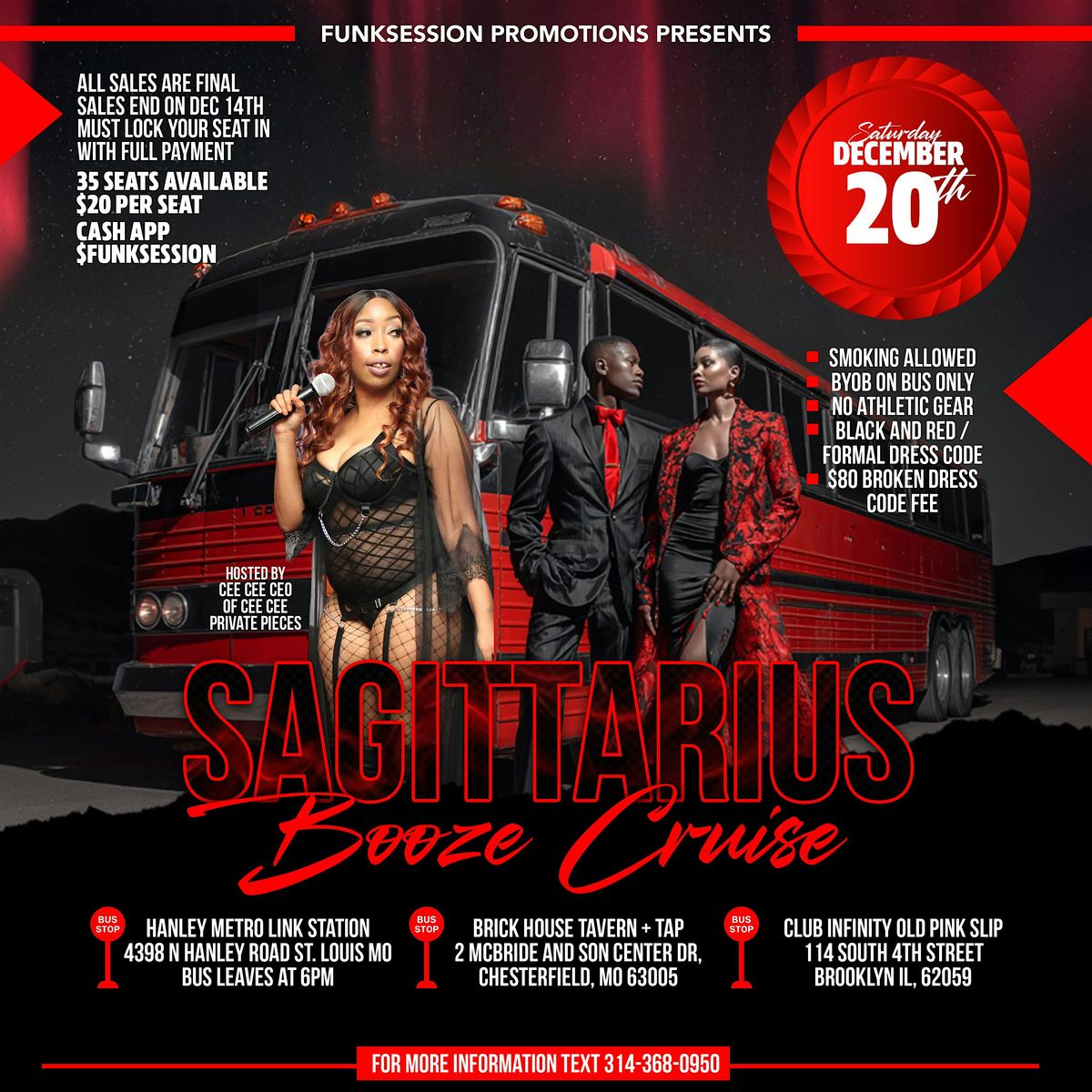 Justin B Funks Second Black And Red Party Bus, 15 December | Event in Almont | AllEvents