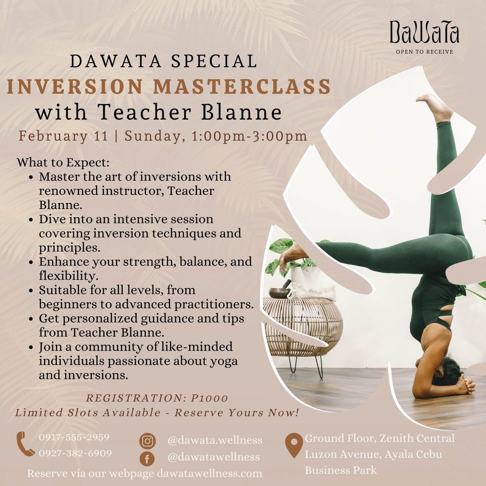 Inversion Master Class with Teacher Blanne, Ground Floor, Zenith ...