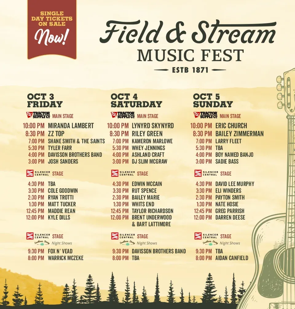 2025 Field and Stream Music Fest - Friday at Field and Stream Musicfest, 3 October | Event in Winnsboro | AllEvents