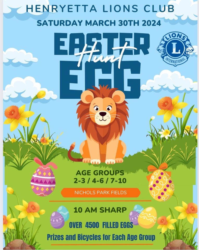 Henryetta Lions Club Easter Egg Hunt, Nichols Park, Henryetta, March 30