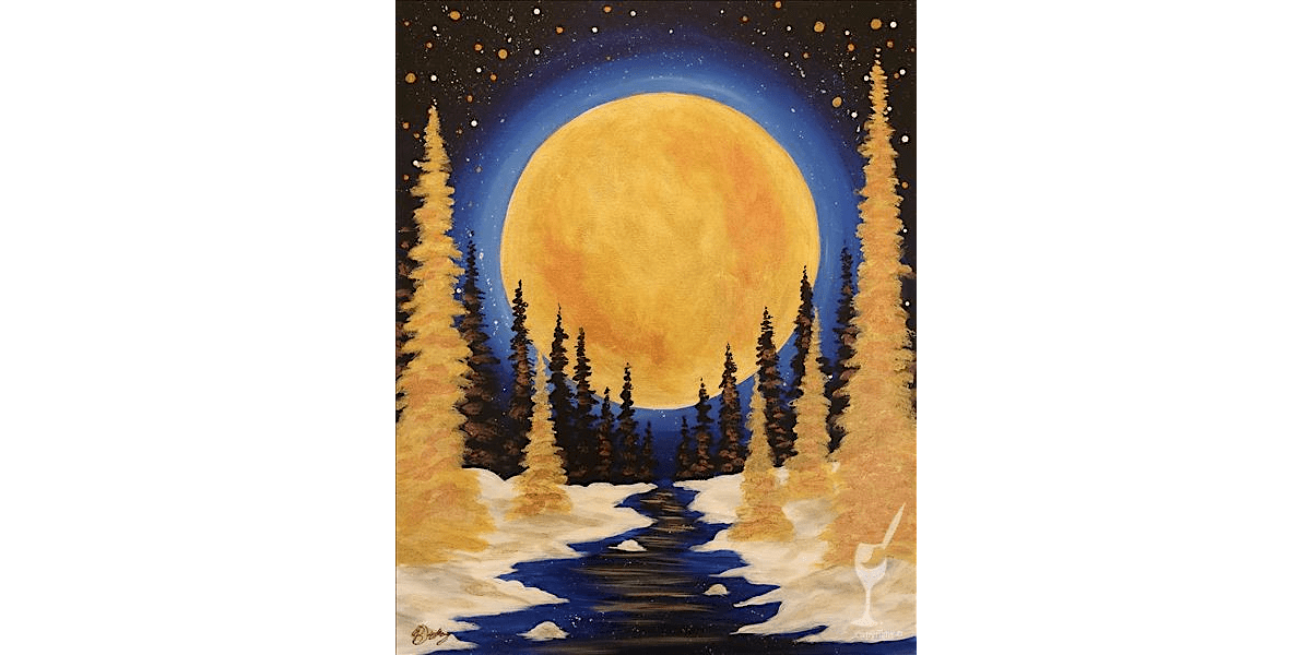 Moonlit Forest Sky on a Cold Winters Day - Paint and Sip in Houston | Classpop!™, 22 December | AllEvents