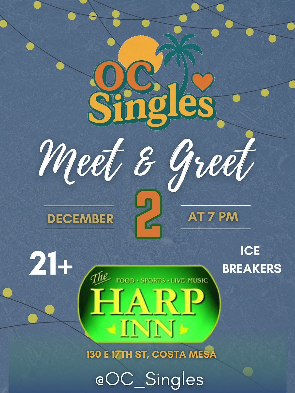 ✨ Singles Meet & Greet + Ice Breakers ✨, 2 December | Event in Costa Mesa | AllEvents